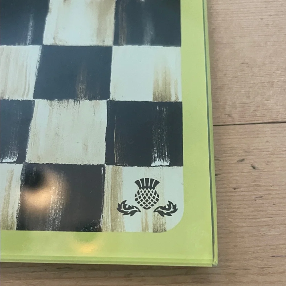 MacKenzie-Childs Black and Cream Checkered Serving Tray
